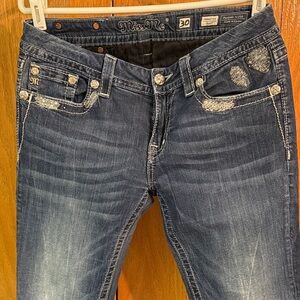 Miss Me Women's Dark Blue Skinny Jeans with Silver Accents